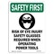 Signmission OSHA SAFETY FIRST Sign, Risk Of Eye Injury W/ Symbol, 18in X 12in Aluminum, 12" W, 18" L, Portrait OS-SF-A-1218-V-11242 - alternate 1